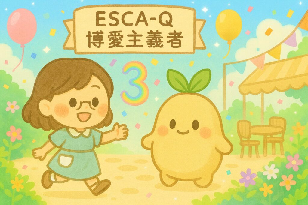 【数秘3 × ESCA-Q 博愛主義者】の性格・強み・才能の活かし方を徹底解説｜その明るい好奇心、チームの「和」を恐れて抑え込んでいませんか？