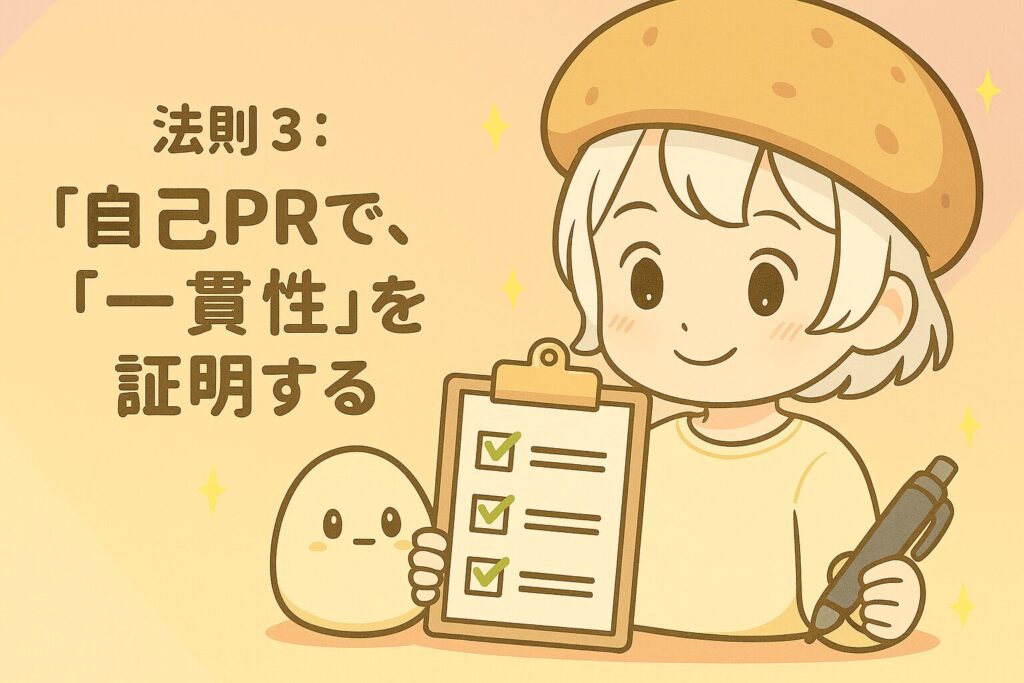 法則3：自己PRで、「一貫性」を証明する