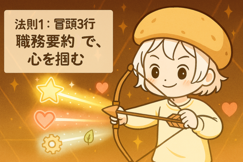 法則1：冒頭3行（職務要約）で、心を掴む